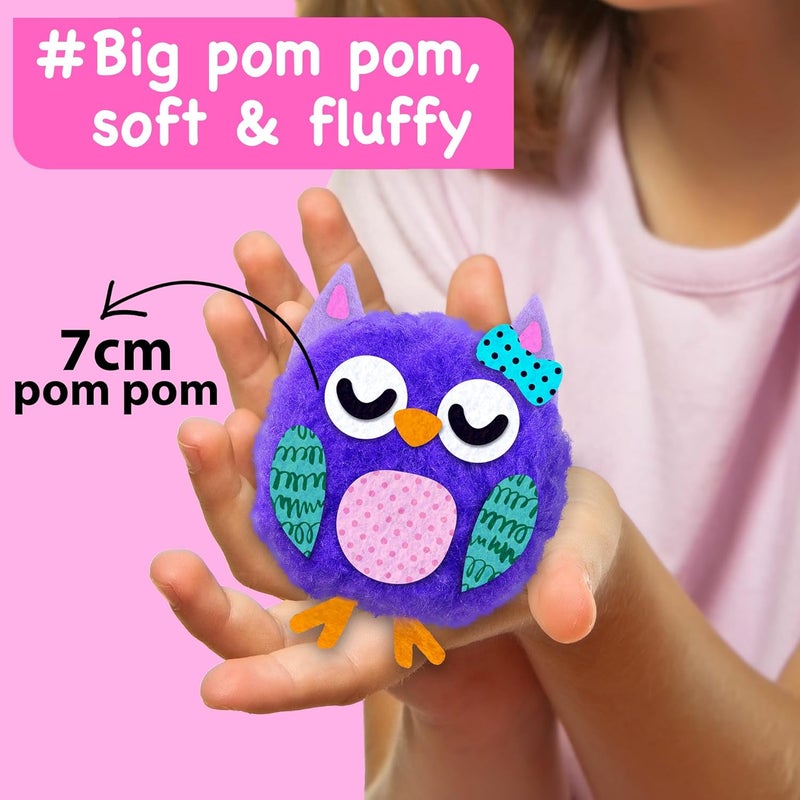 EZCRA Kids Crafts Ages 4-8 – 10 Plush Pom Pom Unicorn and Animals All-in-One DIY Craft Set – Felt Stickers, Educational & Creative Gift for Girls & Boys - Image 4